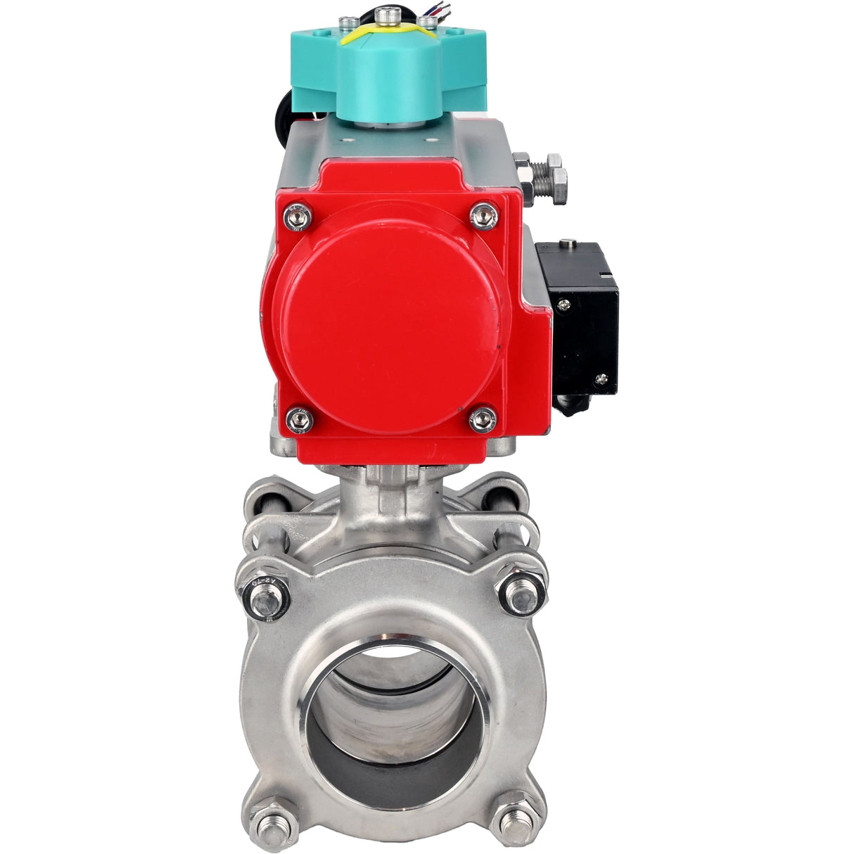 Ball valves Elephant BV3232P(3pc)-FP-W-ISO-H WDVF DN15-32 63 bar full bore, body - 316 stainless steel, seal - PTFE, for welding, with PA-DA pneumatic actuator, pneumatic distributor 4M310-08 220V and ALS200D magnetic switch