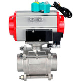 Ball valves Elephant BV3232P(3pc)-FP-W-ISO-H WDVF DN15-32 63 bar full bore, body - 316 stainless steel, seal - PTFE, for welding, with PA-DA pneumatic actuator, pneumatic distributor 4M310-08 220V and ALS200D magnetic switch