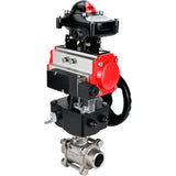 Ball valves Elephant BV3232P(3pc)-FP-W-ISO-H WDVF DN15-32 63 bar full bore, 316 stainless steel, seal - PTFE, for welding, with PA-DA pneumatic actuator, pneumatic distributor 4M310-08 220V, LSU APL-210N, manual backup for MON