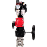 Ball valves Elephant BV3232P(3pc)-FP-W-ISO-H WDVF DN15-32 63 bar full bore, 316 stainless steel, PTFE, for welding, with PA-DA pneumatic actuator, pneumatic distributor 4M310-08 24V, LSU APL-510N EX, manual backup for MON, ATU AFC2000