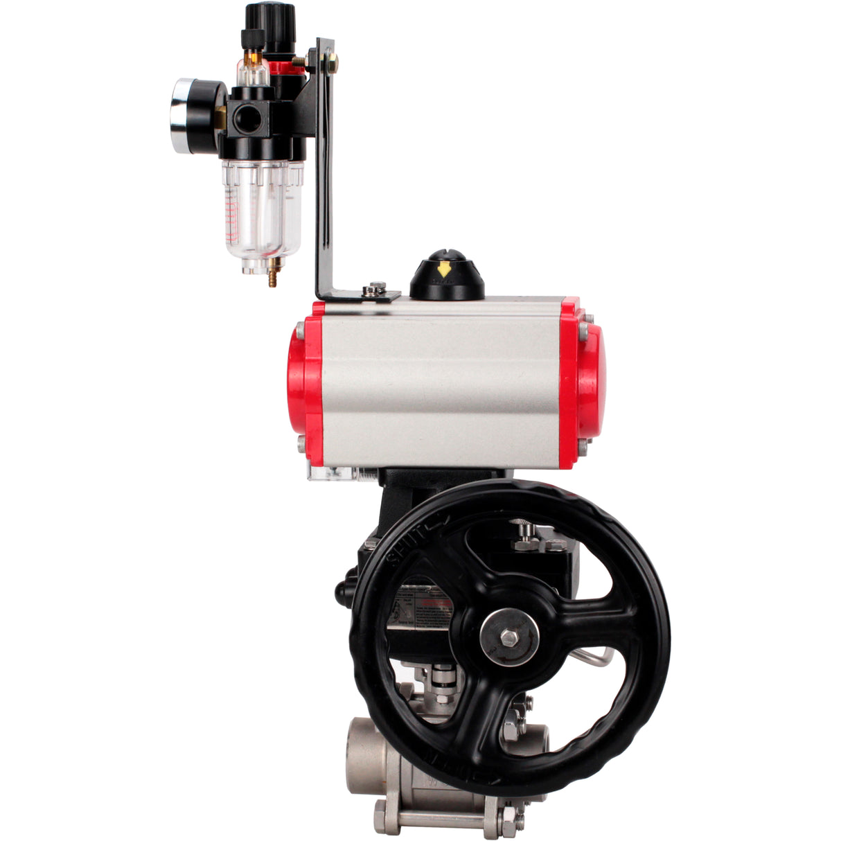 Ball valves Elephant BV3232P(3pc)-FP-W-ISO-H WDVF DN15-32 63 bar full bore, 316 stainless steel, seal - PTFE, for welding, with PA-DA pneumatic actuator, pneumatic distributor 4M310-08 24V, manual backup for MON, ATU AFC2000