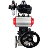 Ball valves Elephant BV3232P(4pc)-FP-3WL-F-ISO-H 16 bar full bore, flanged, body - stainless steel SS316, ISO flange F03/F04-F10/F12, square 9x9-19x19, s mon/drive PA-DA, mon/distribution 4M310-08 24V, LSU APL-410N EX, backup MON3-700-T38-ISO and ATU A