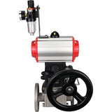 Ball valves Elephant BV3232P(4pc)-FP-3WL-F-ISO-H 16 bar full bore, flanged, body - stainless steel SS316, ISO flange F03/F04-F10/F12, square 9x9-19x19, with pneumatic drive PA-DA, mon/distribution 4M310-08 24V, Doubler MON3-700-T38-ISO and ATU AFC2