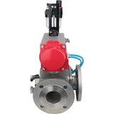 Ball valves Elephant BV3232P(4pc)-FP-3WL-F-ISO-H 16 bar full bore, flanged, body - stainless steel SS316, ISO flange F03/F04-F10/F12, square 9x9-19x19, with pneumatic drive PA-DA double acting, pneumatic valve 4V320-10 220V and ATU A