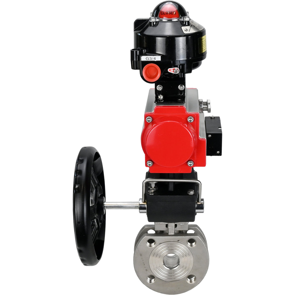 Ball valves Elephant BV3232P-FP-Fb-ISO-H 16 bar wafer, full bore, stainless steel body. steel SS316, seal - PTFE, with pneumatic drive Elephant PA-DA 052-105 pneumatic distributor 4M310-08 24V gearbox MON LSU APL-510N-EX