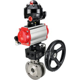 Ball valves Elephant BV3232P-FP-Fb-ISO-H 16 bar wafer, full bore, stainless steel body. steel SS316, seal - PTFE, with pneumatic drive Elephant PA-DA 052-105 pneumatic distributor 4M310-08 24V gearbox MON LSU APL-510N-EX