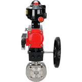 Ball valves Elephant BV3232P-FP-Fb-ISO-H 16 bar wafer, full bore, stainless steel body. steel SS316, seal - PTFE, with pneumatic drive Elephant PA-DA 052-105 pneumatic distributor 4M310-08 24V gearbox MON LSU APL-510N-EX