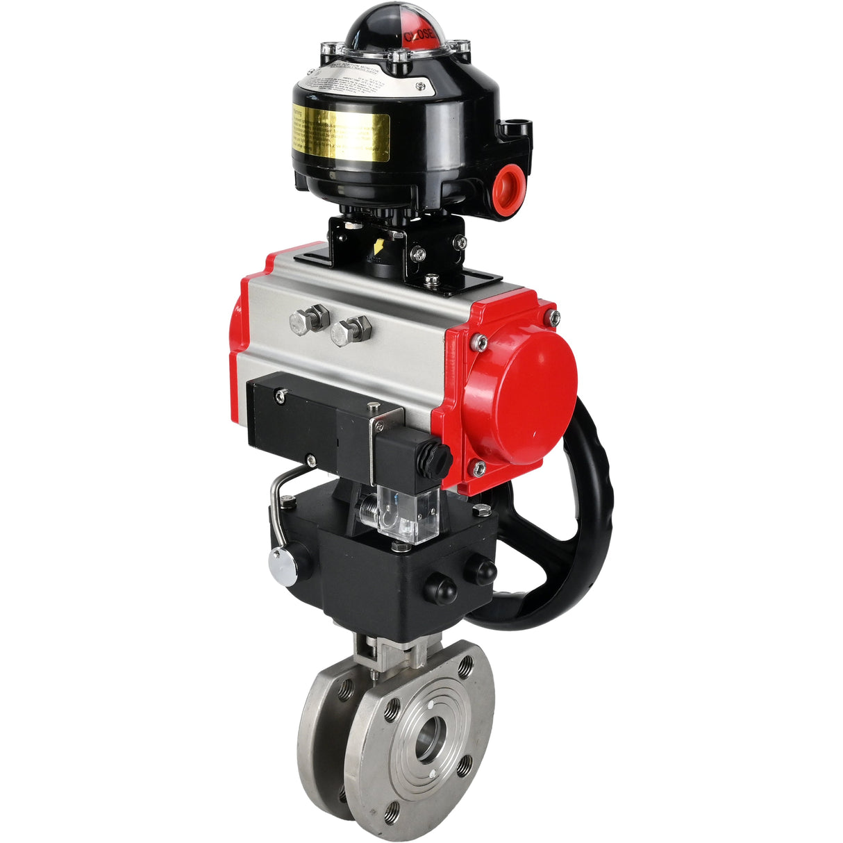 Ball valves Elephant BV3232P-FP-Fb-ISO-H 16 bar wafer, full bore, stainless steel body. steel SS316, seal - PTFE, with pneumatic drive Elephant PA-DA 052-105 pneumatic distributor 4M310-08 24V gearbox MON LSU APL-510N-EX