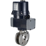 Ball valves Elephant BV3232P-FP-Fb-ISO-H full bore, interflanged, body - SS316 stainless steel, seal - PTFE, with electric quarter turn actuator Elephant QTSA-N-EM-O0-220VAC