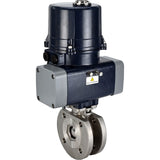 Ball valves Elephant BV3232P-FP-Fb-ISO-H full bore, interflanged, body - SS316 stainless steel, seal - PTFE, with electric quarter turn actuator Elephant QTSA-N-EM-O0-220VAC