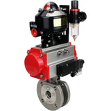 Ball valves Elephant BV3232P-FP-Fb-ISO-H 16 bar wafer, full bore, stainless steel body. steel SS316, seal - PTFE, with pneumatic actuator Elephant PA-SA 052-160 pneumatic distributor 4M310-08 220V ATU AFC2000 APL-510N-EX