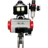 Ball valves Elephant BV3232P-FP-Fb-ISO-H 16 bar wafer, full bore, stainless steel body. steel SS316, seal - PTFE, with pneumatic actuator Elephant PA-SA 052-160 pneumatic distributor 4M310-08 220V ATU AFC2000 APL-510N-EX
