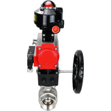 Ball valves Elephant BV3232P(2pc)-FP-T-ISO-H threaded, full bore, stainless steel body. steel SS316, seal - PTFE, with pneumatic drive Elephant PA-DA 052-105 pneumatic distributor 4M310-08 24V gearbox MON LSU APL-510N-EX