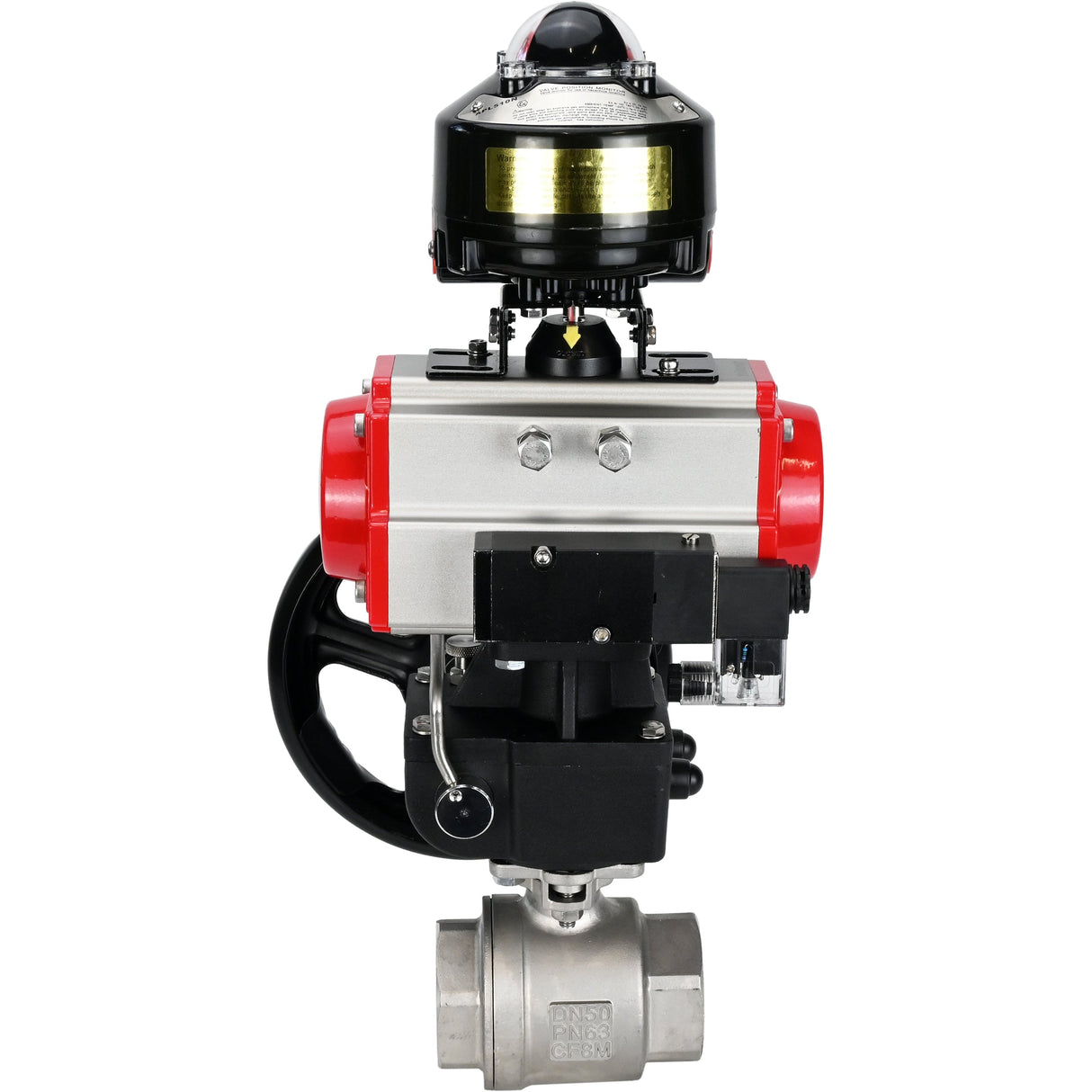 Ball valves Elephant BV3232P(2pc)-FP-T-ISO-H threaded, full bore, stainless steel body. steel SS316, seal - PTFE, with pneumatic drive Elephant PA-DA 052-105 pneumatic distributor 4M310-08 24V gearbox MON LSU APL-510N-EX