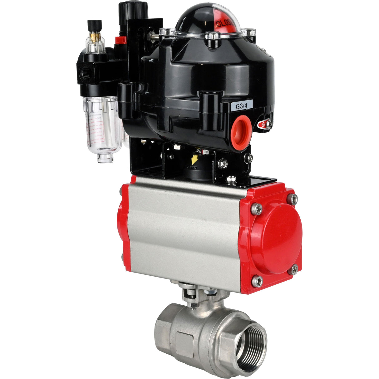 Ball valves Elephant BV3232P(2pc)-FP-T-ISO-H threaded, full bore, stainless steel body. steel SS316, seal - PTFE, with pneumatic drive Elephant PA-DA 052-105 pneumatic distributor 4M310-08 220V ATU AFC2000 LSU APL-510N-EX