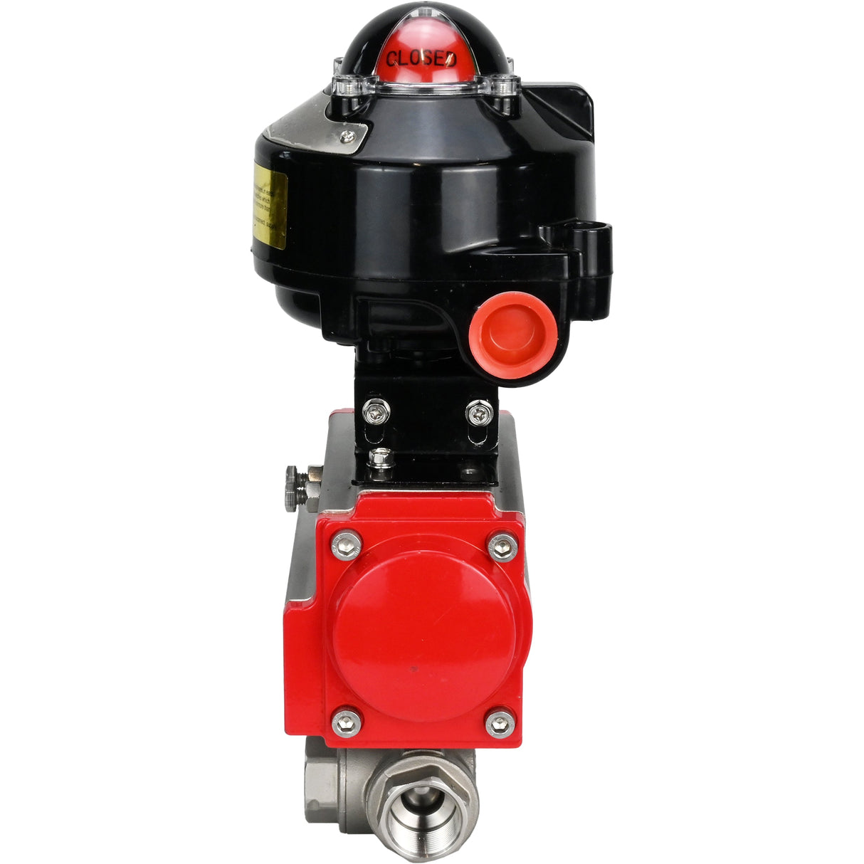 Vannes à boisseau sphérique Elephant BV3232P-SP-3L-T 3 voies type L, filetées, alésage standard, corps - acier inoxydable SS316, joint - PTFE, avec actionneur pneumatique Elephant PA-SA 052 -105 et BKV APL-510N-EX
