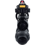 Ball valves Elephant BV4242E-FP-GRM-ISO, body material - UPVC, ball material - UPVC, seal - EPDM, with pneumatic actuator double action PA-DA-105-1 and LSU APL-410N EX