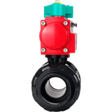 Ball valves Elephant BV4242E-FP-GRM-ISO, body material - UPVC, ball material - UPVC, seal - EPDM, with pneumatic actuator double action PA-DA and magnetic switch ALS200D