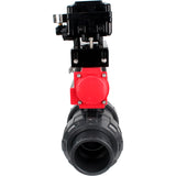 Ball valves Elephant BV4242E-FP-GRM-ISO, body material - UPVC, ball material - UPVC, seal - EPDM, with pneumatic actuator double action PA-DA and electro-pneumatic rotary positioner YT-1000RSN without feedback