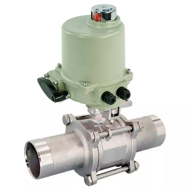 Ball valves Elephant BV3232P(3pc)-FP-W-ISO-H LONG full bore, body - stainless steel 316, for welding, with 1/4-turn electric drive GZ-OF 24V