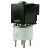 Électrovanne électrique à deux voies normalement ouverte à action directe Elephant DHF11-НО PTFE VITON G 110/220V, matériau du corps - PTFE, joint - Viton
