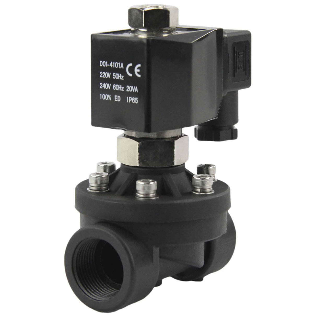 Électrovanne électrique à action semi-directe à deux voies normalement ouverte Elephant DW-51-NO EPDM G 110/220V, matériau du corps - Nylon 66, joint - EPDM