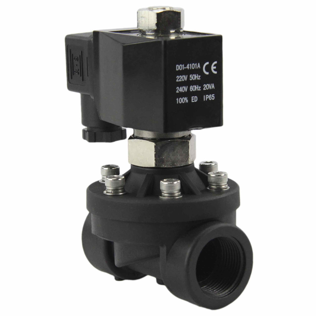 Électrovanne électrique à action semi-directe à deux voies normalement ouverte Elephant DW-51-NO EPDM G 110/220V, matériau du corps - Nylon 66, joint - EPDM