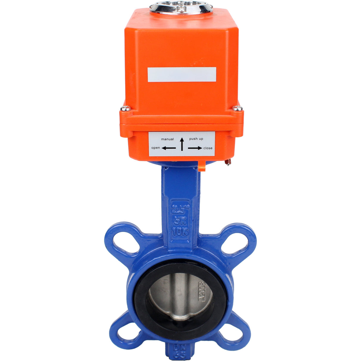 Vanne papillon d'eau Elephant GGG50-316L-EPDM matériau du corps - fonte GGG50, matériau du disque - acier inoxydable 316L, joint - EPDM avec actionneur électrique Elephant 220V