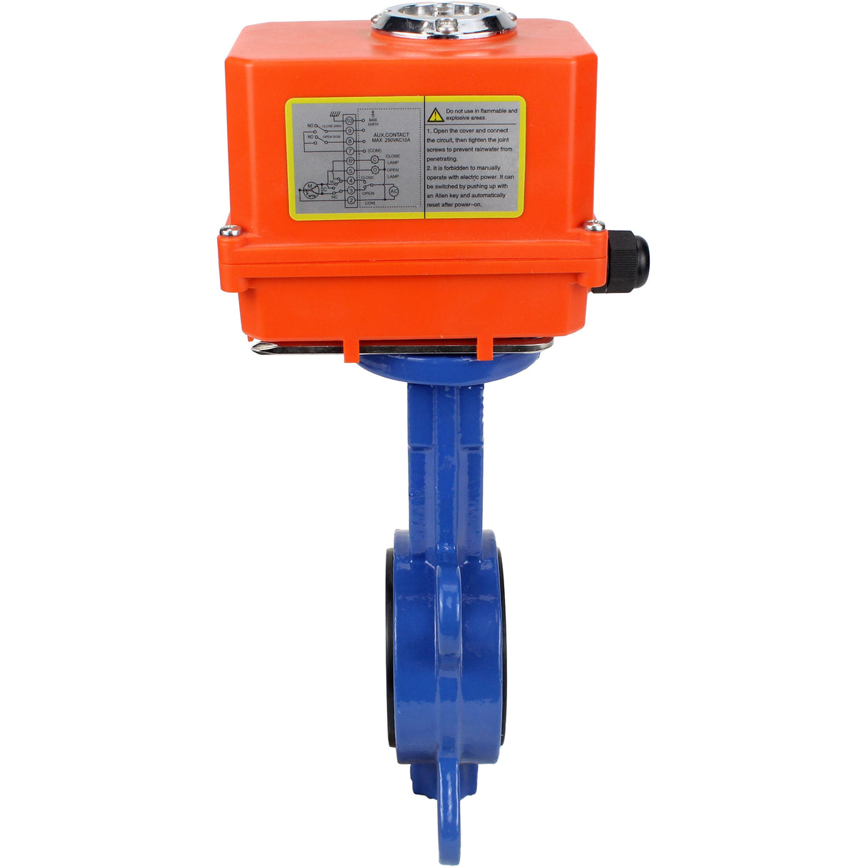 Vanne papillon d'eau Elephant GGG50-316L-EPDM matériau du corps - fonte GGG50, matériau du disque - acier inoxydable 316L, joint - EPDM avec actionneur électrique Elephant 220V