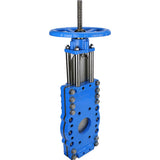Vanne à guillotine avec lame traversante Elephant GVKRT3431N-2W-Fb-S, matériau du corps - acier au carbone A216, matériau du couteau - acier inoxydable AISI 304, joint - NBR, volant