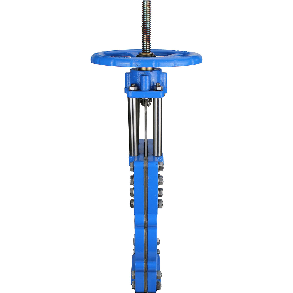 Vanne à guillotine avec lame traversante Elephant GVKRT3431N-2W-Fb-S, matériau du corps - acier au carbone A216, matériau du couteau - acier inoxydable AISI 304, joint - NBR, volant