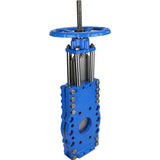 Vanne à guillotine avec lame traversante Elephant GVKRT3431N-2W-Fb-S, matériau du corps - acier au carbone A216, matériau du couteau - acier inoxydable AISI 304, joint - NBR, volant