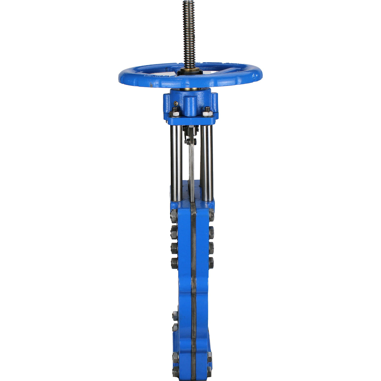 Vanne à guillotine avec lame traversante Elephant GVKRT3431N-2W-Fb-S, matériau du corps - acier au carbone A216, matériau du couteau - acier inoxydable AISI 304, joint - NBR, volant