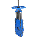 Vanne à guillotine avec lame traversante Elephant GVKRT3431N-2W-Fb-S, matériau du corps - acier au carbone A216, matériau du couteau - acier inoxydable AISI 304, joint - NBR, volant