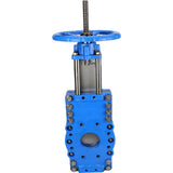 Vanne à guillotine avec lame traversante Elephant GVKRT3431N-2W-Fb-S, matériau du corps - acier au carbone A216, matériau du couteau - acier inoxydable AISI 304, joint - NBR, volant