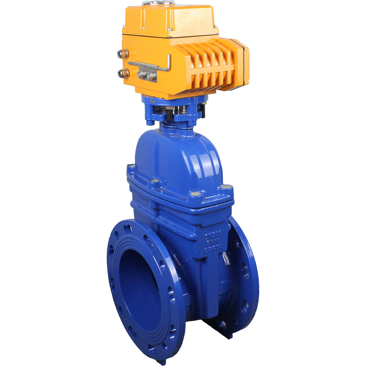 Wedge valves Elephant GVWN1414E-2W-F flanged wedge valves, wedge - rubber-coated, spindle - non-rising, body - cast iron, seal - EPDM, with ISO flange with multi-turn electric drive MT-N-Z-O1-380VAC-U1