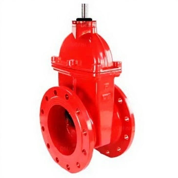 Wedge gate valves Elephant GVWN1414E-2W-F DN50-200 10/16 bar, flanged, body - cast iron GGG50, seal - EPDM, with OST flange and non-rising stem, color - red, with multi-turn electric actuator Elephant MT-N-M-O2-380-U1 380V five-cam