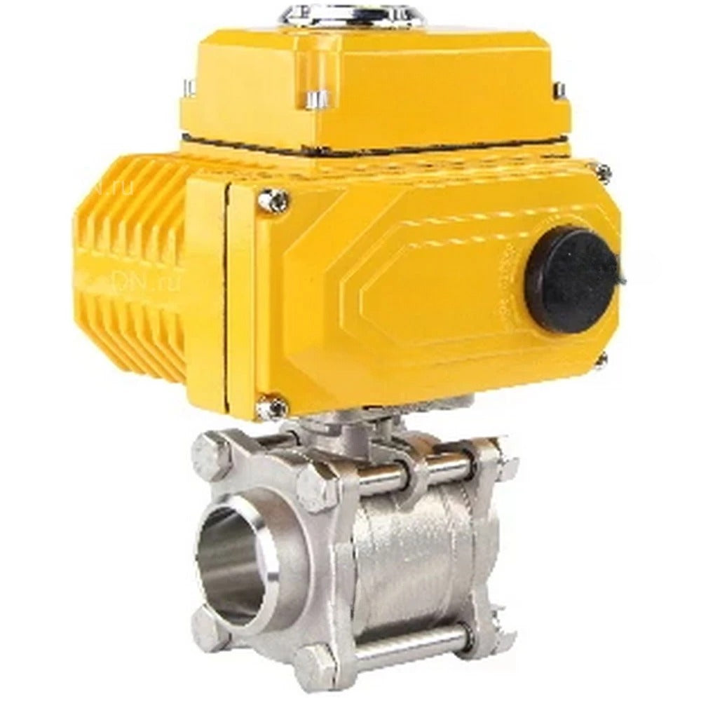 Ball valves Elephant BV3232P(3pc)-FP-W-ISO-H WDVF DN15-32 63 bar full bore, body - 316 stainless steel, seal - PTFE, for welding, with a 1/4-turn electric drive Elephant QT-N-EM-O1-220VAC-U1