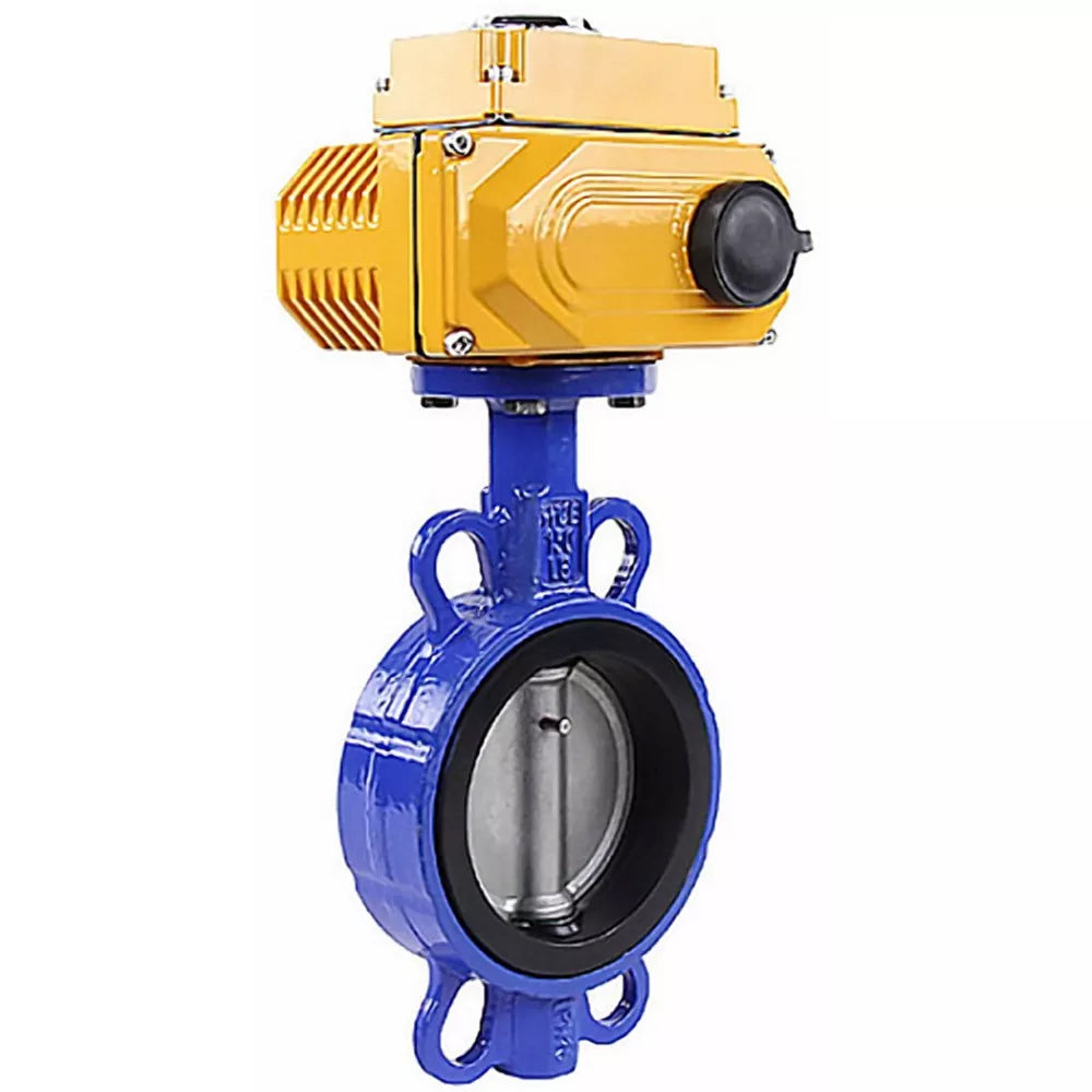 Vanne papillon d'eau Elephant GG25-316L-NBR, matériau du corps - fonte grise GG25, matériau du disque - acier inoxydable AISI 316L, joint - NBR, avec actionneur électrique QT-040 24V