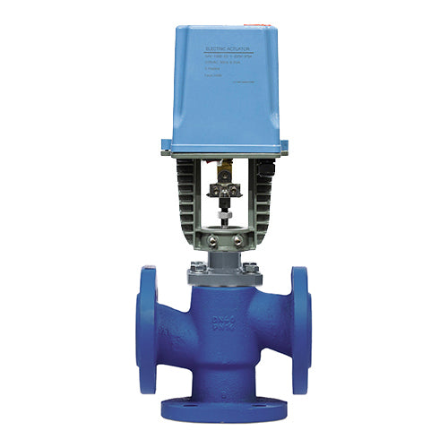 Vanne de régulation de mélange à trois voies Elephant 27c908ss 232 PSI fonte grise GC20, à bride avec actionneur électrique DAV 2500 - 110/220V