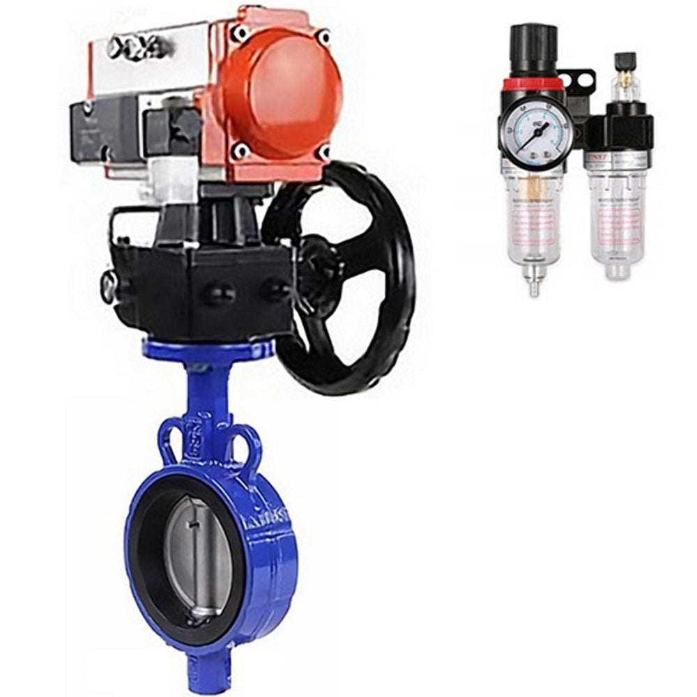 Vanne papillon d'eau Elephant al-316l-epdm-elephant-da-4m310-24-hdm-afc2000, matériau du corps - alliage d'aluminium, matériau du disque - acier inoxydable AISI 316L, joint - EPDM, actionné par actionneur pneumatique
