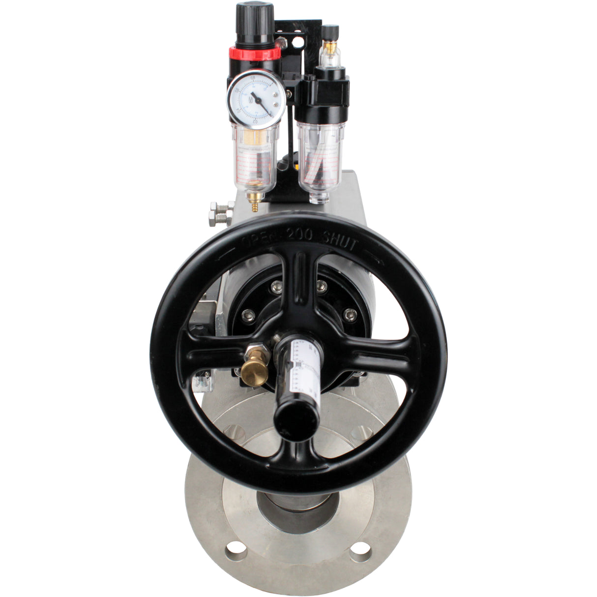 Ball valves Elephant BV3232P(2pc)-FP-F-ISO-H DN80-100 16 bar, full bore flanged, stainless steel SS316, seal - PTFE, with pneumatic actuator PA-DA-105-1 double acting, with pneumatic distributor 4M310-08 220V , with ATU AFC2000