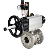 Ball valves Elephant BV3232P(2pc)-FP-F-ISO-H DN80-100 16 bar, full bore flanged, stainless steel SS316, seal - PTFE, with pneumatic actuator PA-DA-105-1 double acting, with pneumatic distributor 4M310-08 220V , with ATU AFC2000