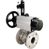Ball valves Elephant BV3232P(2pc)-FP-F-ISO-H DN80-100 16 bar, full bore flanged, stainless steel SS316, seal - PTFE, with pneumatic actuator PA-DA-105-1 double acting, with pneumatic distributor 4M310-08 220V , with ATU AFC2000