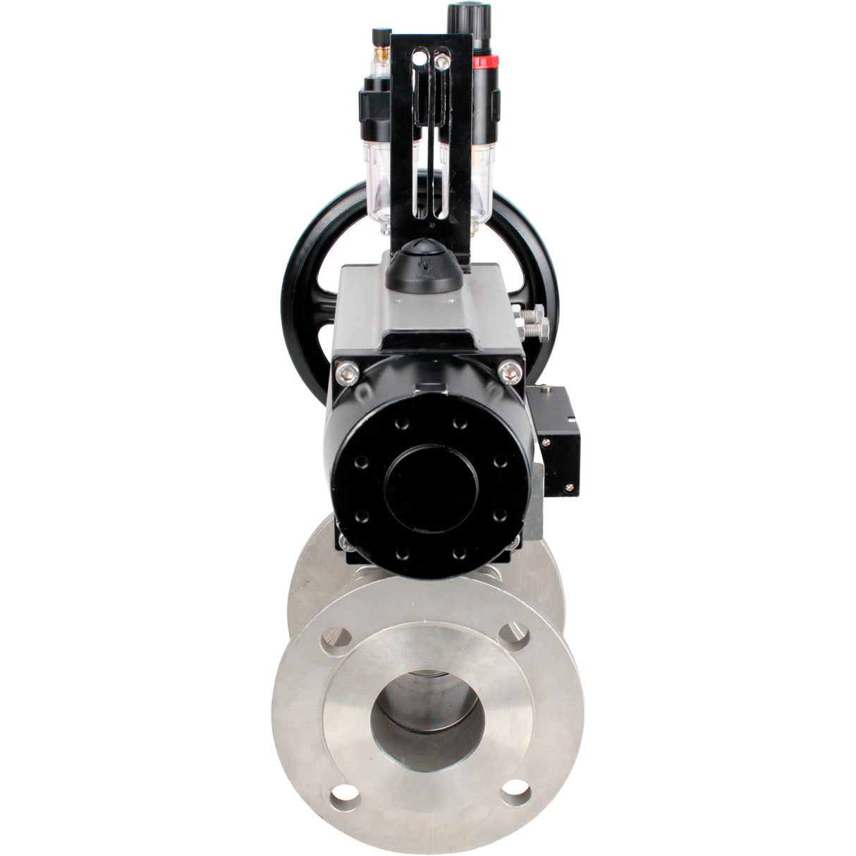 Ball valves Elephant BV3232P(2pc)-FP-F-ISO-H DN80-100 16 bar, full bore flanged, stainless steel SS316, seal - PTFE, with pneumatic actuator PA-DA-105-1 double acting, with pneumatic distributor 4M310-08 220V , with ATU AFC2000
