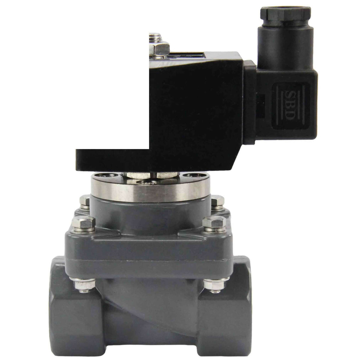 Électrovanne électrique à deux voies à action indirecte, normalement fermée, Elephant DHF21-UP-НЗ VITON G 110/220V, matériau du corps - chlorure de polyvinyle non plastifié, joint - Viton