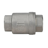 Clapet anti-retour à ressort Elephant VCS3232P-T, matériau du corps - acier inoxydable AISI 316, matériau de l'élément de fermeture - acier inoxydable AISI 316, joint - PTFE