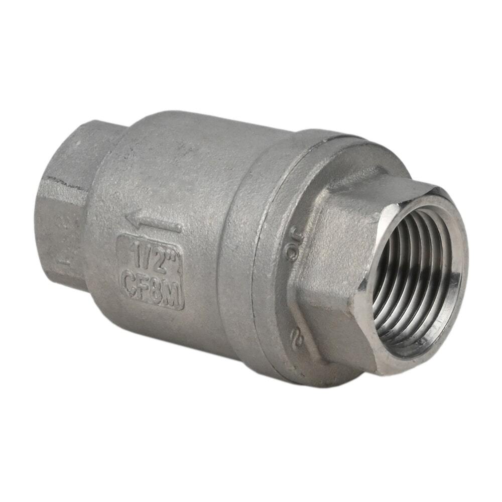 Clapet anti-retour à ressort Elephant VCS3232P-T, matériau du corps - acier inoxydable AISI 316, matériau de l'élément de fermeture - acier inoxydable AISI 316, joint - PTFE
