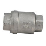 Clapet anti-retour à ressort Elephant VCS3232P-T, matériau du corps - acier inoxydable AISI 316, matériau de l'élément de fermeture - acier inoxydable AISI 316, joint - PTFE