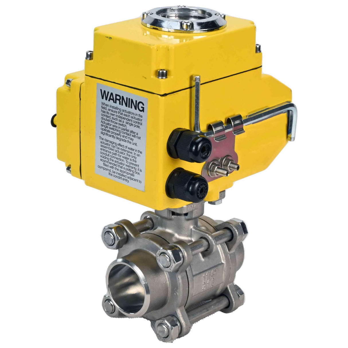 Robinet à boisseau sphérique en acier inoxydable Elephant kshpp-316200-elephant-380v, matériau du corps - acier inoxydable AISI 316, matériau de la bille - acier inoxydable AISI 316, joint - PTFE, commande par actionneur électrique